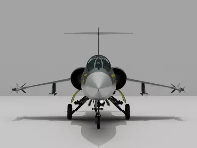 F104G starfighter fighter jet Low-poly 3D model