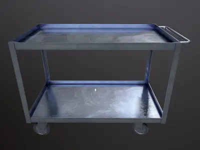 Metal Trolley Low-poly 3D model