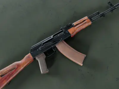 AK-74 assault rifle Low-poly 3D model