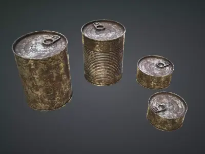 Cans Rust Low-poly 3D model