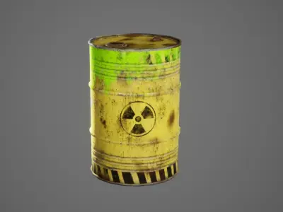 Oil Drum Barrel Pack Low-poly 3D model