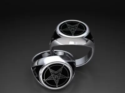 Satanic logo ring 3D print model