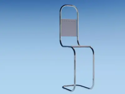 Modern Minimalist Tubular Metal Chair Free 3D model