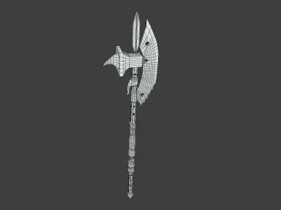 Stylized Steel Halberd Low-poly 3D model