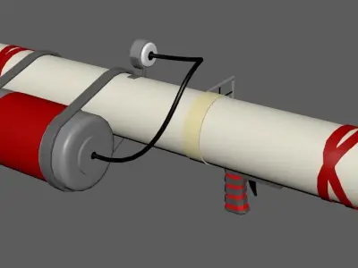Simple Potato Cannon Low-poly 3D model