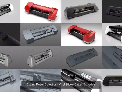 Cutting Plotter Collection - Vinyl Sticker Cutter 3D Model Pack