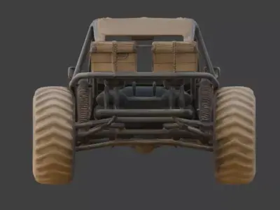 Post-Apocalyptic Desert Sand Buggy Low-poly 3D model