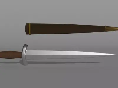 Dagger sword and Low-poly 3D model