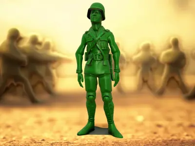 Green Soldier model pack Low-poly 3D model