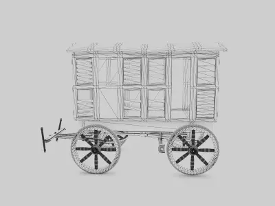 Old Western Goods Wagon 3D model