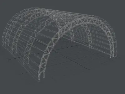 Aircraft low poly - Shelter Hangar 3D model