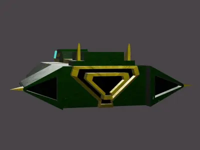 Spaceship 02F Low-poly 3D model