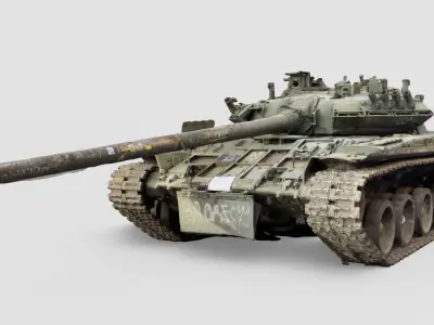 Russian T-72 tank destroyed by Ukrainian army 3D model order