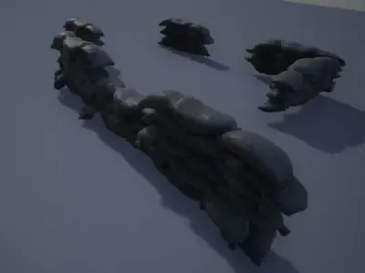 Sandbag pile of rocks 3D model