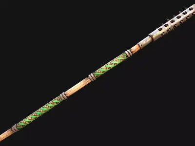 Medieval Weapon Polearm Crushing Mace Spear Low-poly 3D model