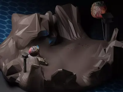 Military Island Low-poly 3D model