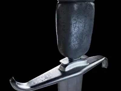 Dagger sword Low-poly 3D model 16