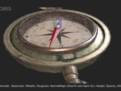 Compass Low-poly 3D model get
