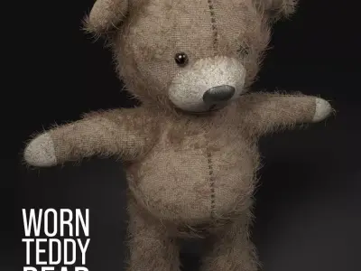 Worn Teddy Bear Low-poly 3D model