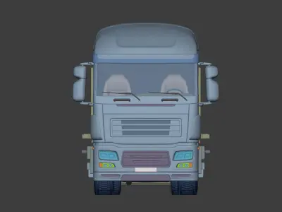 Generic Semi Trailer Flatbed Truck with Modern Design 3D model