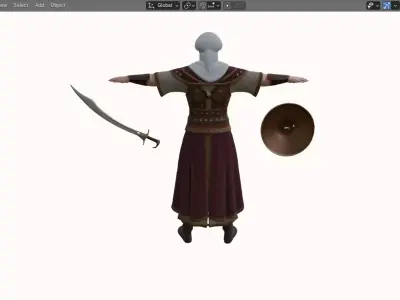 Realistic Arabian Desert Warrior 3D Model  Rigged  Game Ready Low-poly 3D model shop