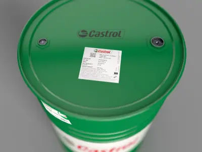Realistic Castrol Oil Barrel 3D Model Low-poly 3D model