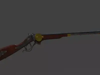 Rifle PBR tetxured Low-poly 3D model