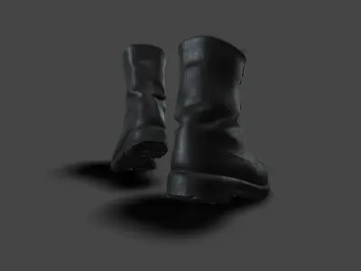 SHOE-003 Moonwalk Black Boots Low-poly 3D model