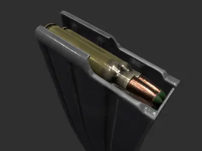 AR MAG Assault Rifle M4 M16 AR15 556 45 STANAG 30 rounds Ammo Low-poly 3D model