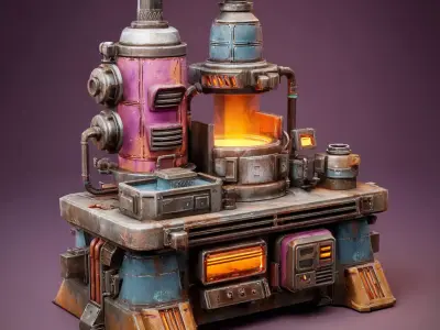 Stylized Scifi Furnaces 3D model