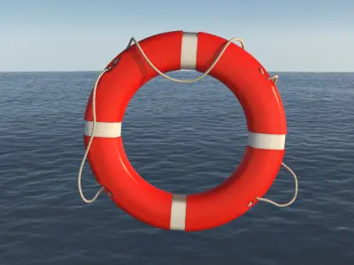 Lifebuoy life preserver Low-poly 3D model