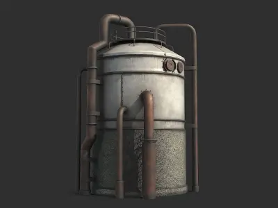 Rusty Industrial Tank Low-poly 3D model purchase