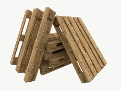 Pallet euro type 3 sets of textures Low-poly 3D model