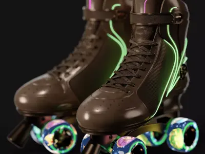 Futuristic Quad Roller Skate 3D model
