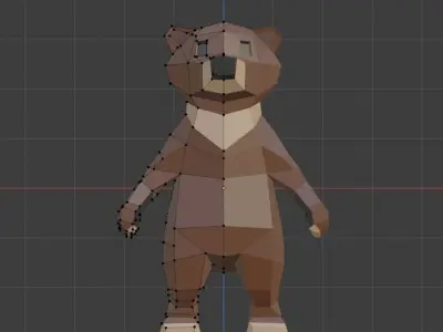 Low Poly Bear in polygons Low-poly 3D model