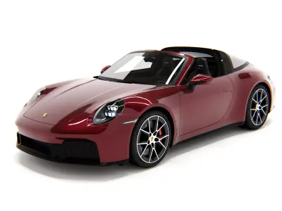 Porsche 911 Targa 4 GTS 2025 Low-poly 3D model