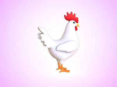 Cartoon Chicken Cute 02 Low-poly 3D model