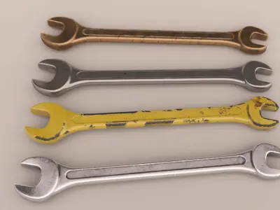 wrench KEY Low-poly 3D model purchase
