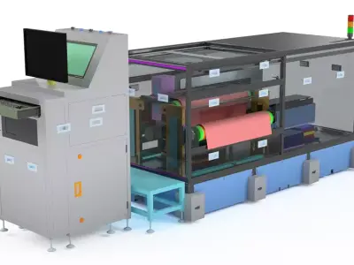 Laser Online Thickness Measurement for Battery Electrode Sheet 3D model