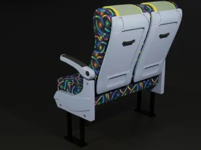 pushback seat van seat Low-poly 3D model