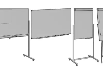 Flipcharts And Board BLENDER 3D Model Cycles 3D model
