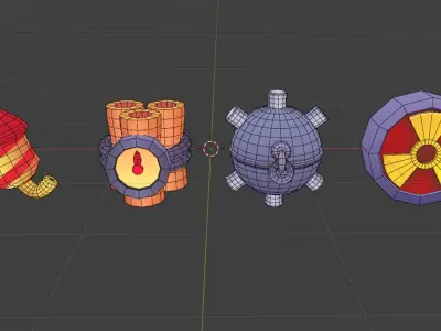 Boom Cartoon T Low-poly 3D model