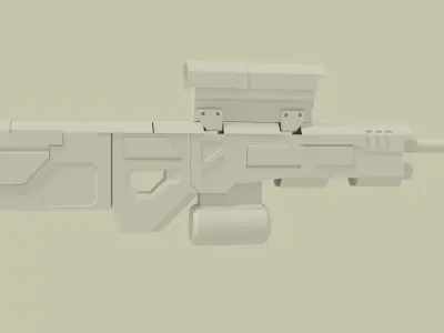 sci fi machine gun Free low-poly 3D model