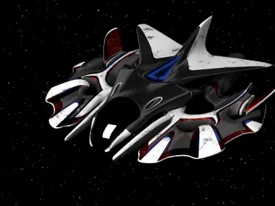 living spaceship PBR Low-poly 3D model