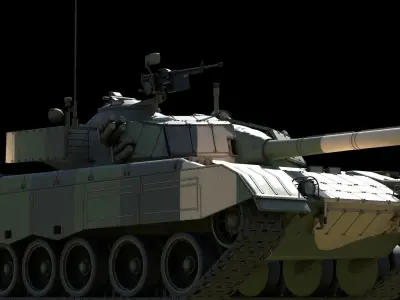 China type 85-3 main battle tank Low-poly 3D model