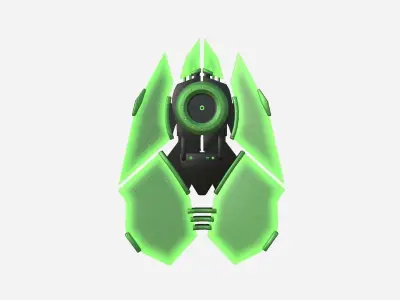 SciFi Shield A03 Black Green - Sci Fi Weapon Design Low-poly 3D model