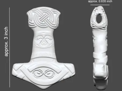 Viking Pendant Design One 3D Printable 3D print model