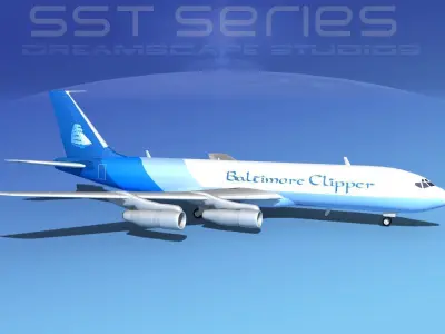 Boeing 707-320 SS Clipper Air Cargo 3D model