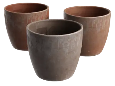  Aged Terracotta Clay Pot Models 