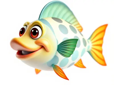 Cartoon Fish Character Model Pack Low-poly 3D model